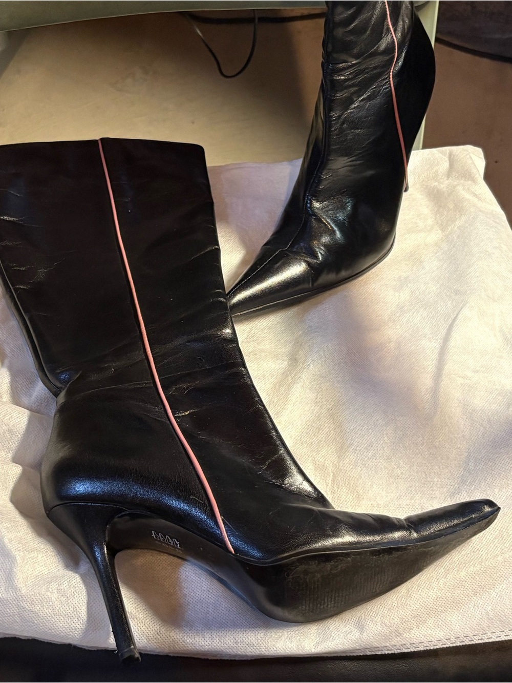Aldo pointed toe knee-high boots, size 38